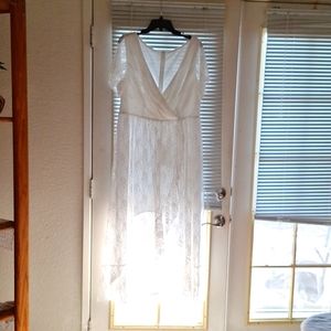 Ever pretty white lace wedding style dress